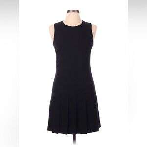 Theory Black Sleeveless Mini Pleated Dress
